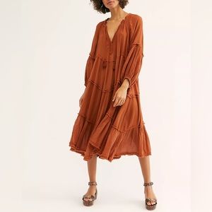 Free People In the Moment Dress in Tigerwood